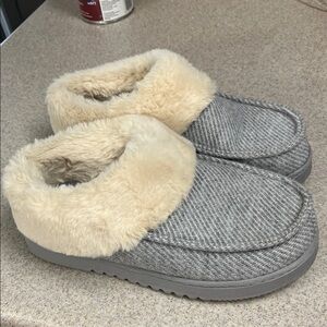 Cozy Gray and Cream Women's Slippers